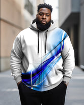 Men's Plus Size Casual Abstract Art Aurora Graphic Zip Hoodie